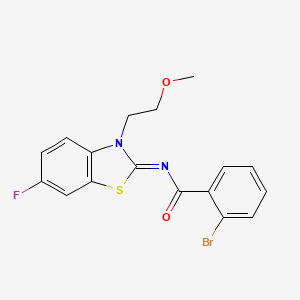molecular formula C17H14BrFN2O2S B2436439 (Z)-2-bromo-N-(6-fluoro-3-(2-methoxyethyl)benzo[d]thiazol-2(3H)-ylidene)benzamide CAS No. 864976-36-3