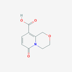 molecular formula C9H9NO4 B2436450 6-氧代-3,4-二氢-1H-吡啶并[2,1-c][1,4]恶嗪-9-羧酸 CAS No. 1522556-92-8