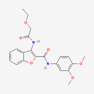 molecular formula C21H22N2O6 B2436451 N-(3,4-dimethoxyphenyl)-3-(2-ethoxyacetamido)benzofuran-2-carboxamide CAS No. 872612-73-2