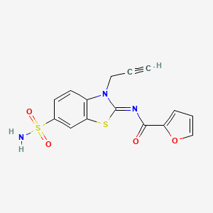 molecular formula C15H11N3O4S2 B2436452 (Z)-N-(3-(prop-2-yn-1-yl)-6-sulfamoylbenzo[d]thiazol-2(3H)-ylidene)furan-2-carboxamide CAS No. 865182-10-1