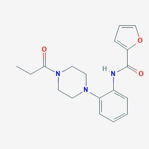 molecular formula C18H21N3O3 B243648 N-[2-(4-propionyl-1-piperazinyl)phenyl]-2-furamide 
