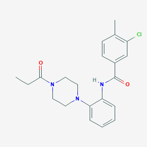 molecular formula C21H24ClN3O2 B243649 3-chloro-4-methyl-N-[2-(4-propanoylpiperazin-1-yl)phenyl]benzamide 