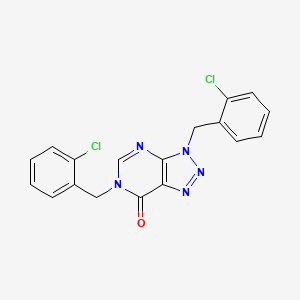 molecular formula C18H13Cl2N5O B2436502 3,6-bis(2-chlorobenzyl)-3,6-dihydro-7H-[1,2,3]triazolo[4,5-d]pyrimidin-7-one CAS No. 1326842-23-2