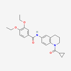 molecular formula C24H28N2O4 B2436508 N-[1-(环丙烷羰基)-3,4-二氢-2H-喹啉-6-基]-3,4-二乙氧基苯甲酰胺 CAS No. 946245-43-8