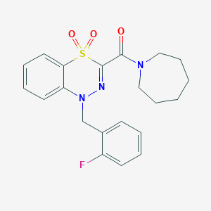 3-(1-azepanylcarbonyl)-1-(2-fluorobenzyl)-4lambda~6~,1,2-benzothiadiazine-4,4(1H)-dione