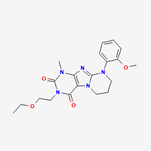 molecular formula C20H25N5O4 B2436546 3-(2-ethoxyethyl)-9-(2-methoxyphenyl)-1-methyl-7,8-dihydro-6H-purino[7,8-a]pyrimidine-2,4-dione CAS No. 876899-82-0