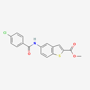 molecular formula C17H12ClNO3S B2436561 5-[(4-氯苯甲酰)氨基]-1-苯并噻吩-2-羧酸甲酯 CAS No. 477847-49-7