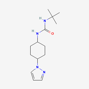 molecular formula C14H24N4O B2436566 3-叔丁基-1-[4-(1H-吡唑-1-基)环己基]脲 CAS No. 2097868-76-1