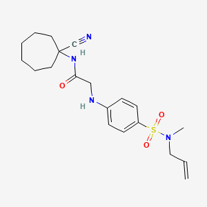 molecular formula C20H28N4O3S B2436569 N-(1-cyanocycloheptyl)-2-[4-[methyl(prop-2-enyl)sulfamoyl]anilino]acetamide CAS No. 1333617-82-5