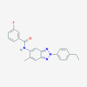molecular formula C22H19FN4O B243657 N-[2-(4-ethylphenyl)-6-methyl-2H-1,2,3-benzotriazol-5-yl]-3-fluorobenzamide 