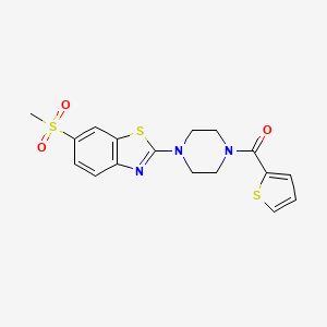 molecular formula C17H17N3O3S3 B2436579 (4-(6-(Methylsulfonyl)benzo[d]thiazol-2-yl)piperazin-1-yl)(thiophen-2-yl)methanone CAS No. 941962-08-9