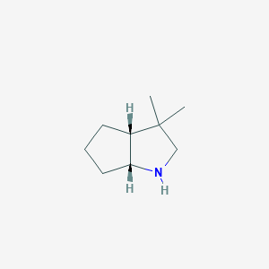 molecular formula C9H17N B2436586 (3Ar,6aR)-3,3-dimethyl-2,3a,4,5,6,6a-hexahydro-1H-cyclopenta[b]pyrrole CAS No. 2138422-13-4