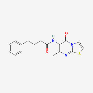 molecular formula C17H17N3O2S B2436589 N-(7-methyl-5-oxo-5H-thiazolo[3,2-a]pyrimidin-6-yl)-4-phenylbutanamide CAS No. 946357-63-7