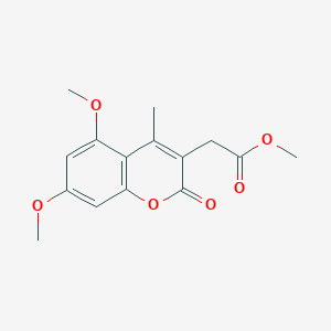 molecular formula C15H16O6 B2436595 methyl 2-(5,7-dimethoxy-4-methyl-2-oxo-2H-chromen-3-yl)acetate CAS No. 892559-75-0
