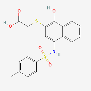 molecular formula C19H17NO5S2 B2436601 [(1-Hydroxy-4-{[(4-methylphenyl)sulfonyl]amino}-2-naphthyl)thio]acetic acid CAS No. 518054-60-9
