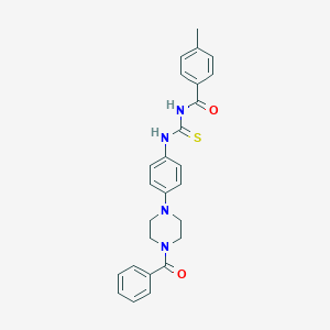 molecular formula C26H26N4O2S B243662 N-[4-(4-benzoyl-1-piperazinyl)phenyl]-N'-(4-methylbenzoyl)thiourea 
