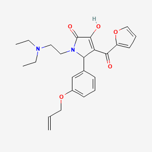 molecular formula C24H28N2O5 B2436628 5-(3-(allyloxy)phenyl)-1-(2-(diethylamino)ethyl)-4-(furan-2-carbonyl)-3-hydroxy-1H-pyrrol-2(5H)-one CAS No. 619273-10-8