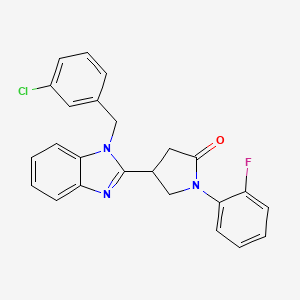 molecular formula C24H19ClFN3O B2436650 4-[1-(3-chlorobenzyl)-1H-benzimidazol-2-yl]-1-(2-fluorophenyl)pyrrolidin-2-one CAS No. 847396-21-8