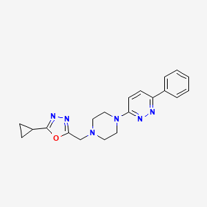 2-Cyclopropyl-5-[[4-(6-phenylpyridazin-3-yl)piperazin-1-yl]methyl]-1,3,4-oxadiazole