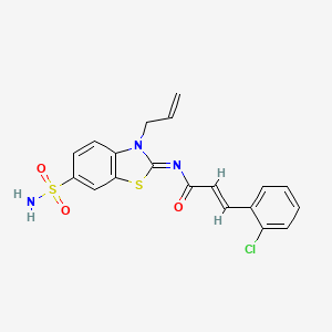 (2E,NZ)-N-(3-allyl-6-sulfamoylbenzo[d]thiazol-2(3H)-ylidene)-3-(2-chlorophenyl)acrylamide
