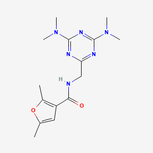 molecular formula C15H22N6O2 B2436665 N-((4,6-bis(dimethylamino)-1,3,5-triazin-2-yl)methyl)-2,5-dimethylfuran-3-carboxamide CAS No. 2034518-25-5