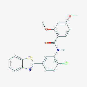 molecular formula C22H17ClN2O3S B243667 N-[5-(1,3-benzothiazol-2-yl)-2-chlorophenyl]-2,4-dimethoxybenzamide 