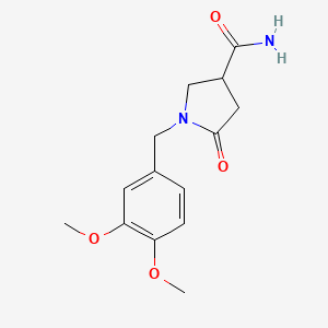 molecular formula C14H18N2O4 B2436671 1-[(3,4-Dimethoxyphenyl)methyl]-5-oxopyrrolidine-3-carboxamide CAS No. 1266988-06-0