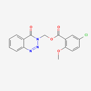 molecular formula C16H12ClN3O4 B2436673 (4-Oxo-1,2,3-benzotriazin-3-yl)methyl 5-chloro-2-methoxybenzoate CAS No. 849522-77-6