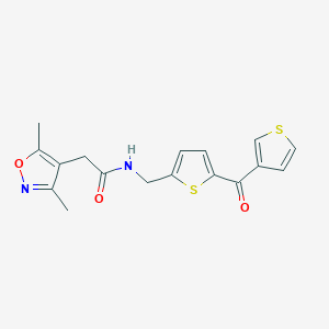 2-(3,5-dimethylisoxazol-4-yl)-N-((5-(thiophene-3-carbonyl)thiophen-2-yl)methyl)acetamide