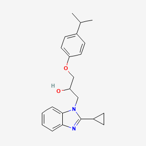 molecular formula C22H26N2O2 B2436684 1-(2-Cyclopropylbenzimidazolyl)-3-[4-(methylethyl)phenoxy]propan-2-ol CAS No. 1018146-63-8