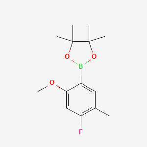molecular formula C14H20BFO3 B2436687 4-Fluoro-2-methoxy-5-methylphenylboronic acid, pinacol ester CAS No. 2096334-36-8