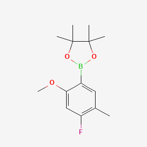 molecular formula C14H20BFO3 B2436687 4-氟-2-甲氧基-5-甲基苯基硼酸频哪醇酯 CAS No. 2096334-36-8