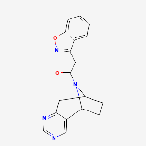 molecular formula C18H16N4O2 B2436688 2-(苯并[d]异恶唑-3-基)-1-((5R,8S)-6,7,8,9-四氢-5H-5,8-表氨基环庚并[d]嘧啶-10-基)乙酮 CAS No. 2058502-75-1