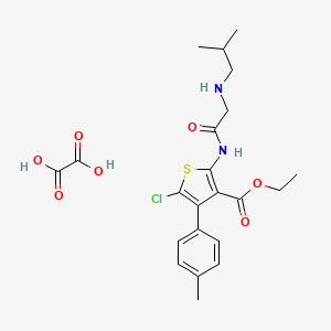 molecular formula C22H27ClN2O7S B2436710 Ethyl 5-chloro-2-(2-(isobutylamino)acetamido)-4-(p-tolyl)thiophene-3-carboxylate oxalate CAS No. 313641-22-4