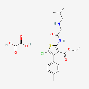 molecular formula C22H27ClN2O7S B2436710 5-氯-2-(2-(异丁氨基)乙酰胺基)-4-(对甲苯基)噻吩-3-羧酸乙酯草酸盐 CAS No. 313641-22-4