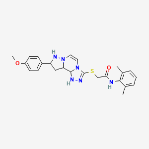 N-(2,6-dimethylphenyl)-2-{[11-(4-methoxyphenyl)-3,4,6,9,10-pentaazatricyclo[7.3.0.0^{2,6}]dodeca-1(12),2,4,7,10-pentaen-5-yl]sulfanyl}acetamide
