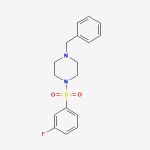 molecular formula C17H19FN2O2S B2436719 1-苄基-4-(3-氟苯基)磺酰基哌嗪 CAS No. 667912-09-6