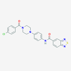 molecular formula C24H20ClN5O2S B243672 N-{4-[4-(4-chlorobenzoyl)-1-piperazinyl]phenyl}-2,1,3-benzothiadiazole-5-carboxamide 