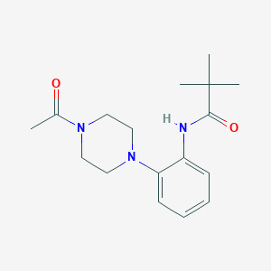 molecular formula C17H25N3O2 B243673 N-[2-(4-acetylpiperazin-1-yl)phenyl]-2,2-dimethylpropanamide 