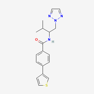 molecular formula C18H20N4OS B2436732 N-(3-methyl-1-(2H-1,2,3-triazol-2-yl)butan-2-yl)-4-(thiophen-3-yl)benzamide CAS No. 2034561-11-8