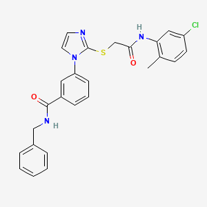 molecular formula C26H23ClN4O2S B2436736 N-benzyl-3-(2-((2-((5-chloro-2-methylphenyl)amino)-2-oxoethyl)thio)-1H-imidazol-1-yl)benzamide CAS No. 1115403-40-1