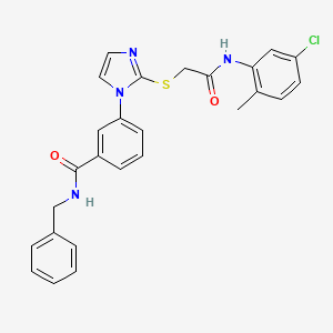 molecular formula C26H23ClN4O2S B2436736 N-benzyl-3-[2-({[(5-chloro-2-methylphenyl)carbamoyl]methyl}sulfanyl)-1H-imidazol-1-yl]benzamide CAS No. 1115403-40-1