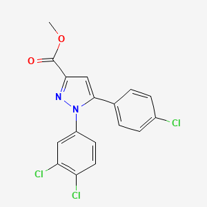 molecular formula C17H11Cl3N2O2 B2436737 5-(4-氯苯基)-1-(3,4-二氯苯基)-1H-吡唑-3-羧酸甲酯 CAS No. 158941-38-9