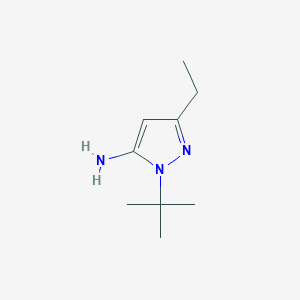 molecular formula C9H17N3 B2436744 1-(叔丁基)-3-乙基-1H-吡唑-5-胺 CAS No. 1393891-80-9