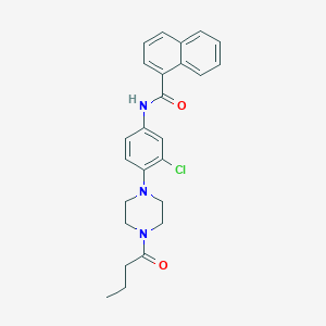 molecular formula C25H26ClN3O2 B243675 N-[4-(4-butanoylpiperazin-1-yl)-3-chlorophenyl]naphthalene-1-carboxamide 