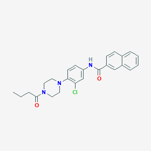molecular formula C25H26ClN3O2 B243676 N-[4-(4-butanoylpiperazin-1-yl)-3-chlorophenyl]naphthalene-2-carboxamide 