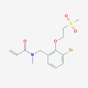 molecular formula C14H18BrNO4S B2436781 N-{[3-bromo-2-(2-methanesulfonylethoxy)phenyl]methyl}-N-methylprop-2-enamide CAS No. 2094353-82-7