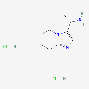 molecular formula C9H17Cl2N3 B2436791 1-(5,6,7,8-Tetrahydroimidazo[1,2-a]pyridin-3-yl)ethan-1-amine dihydrochloride CAS No. 2243515-89-9