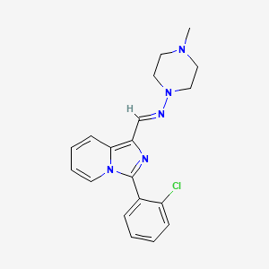 molecular formula C19H20ClN5 B2436798 (E)-N-((3-(2-Chlorphenyl)imidazo[1,5-a]pyridin-1-yl)methylen)-4-methylpiperazin-1-amin CAS No. 618859-62-4