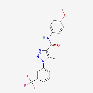 molecular formula C18H15F3N4O2 B2436799 N-(4-甲氧基苯基)-5-甲基-1-[3-(三氟甲基)苯基]-1H-1,2,3-三唑-4-甲酰胺 CAS No. 866872-23-3